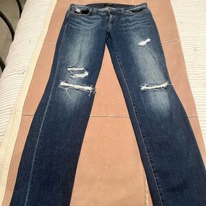 Joe's Jeans Distressed Dark Blue Skinny Jeans